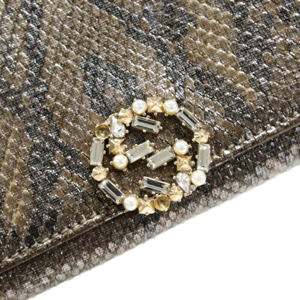 Gucci Continental Wallet Python Leather Gg Sparkl… - image 5